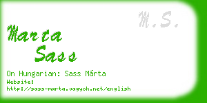 marta sass business card